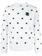 Kenzo Eyes Allover Print Sweatshirt, Men's, Size: Large, White, Cotton