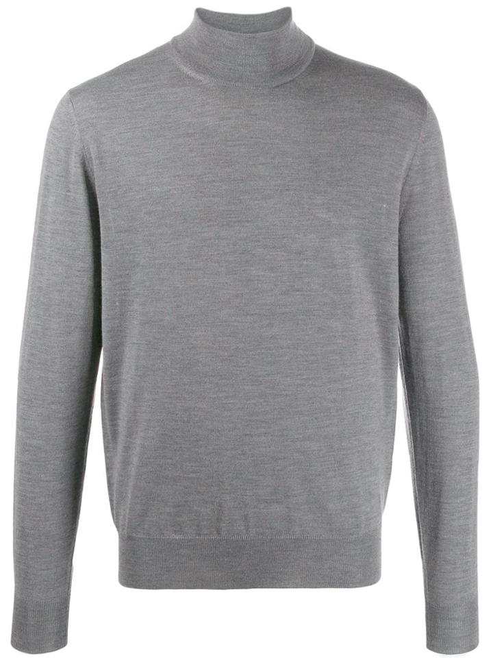 Canali Plain Turtleneck Jumper - Grey
