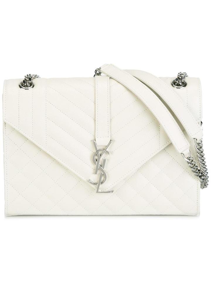 Saint Laurent Medium Monogram Satchel Bag, Women's, Nude/neutrals, Leather