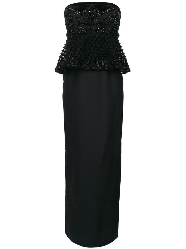 Alberta Ferretti Shift Maxi Strapless Dress - Black