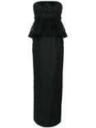 Alberta Ferretti Shift Maxi Strapless Dress - Black