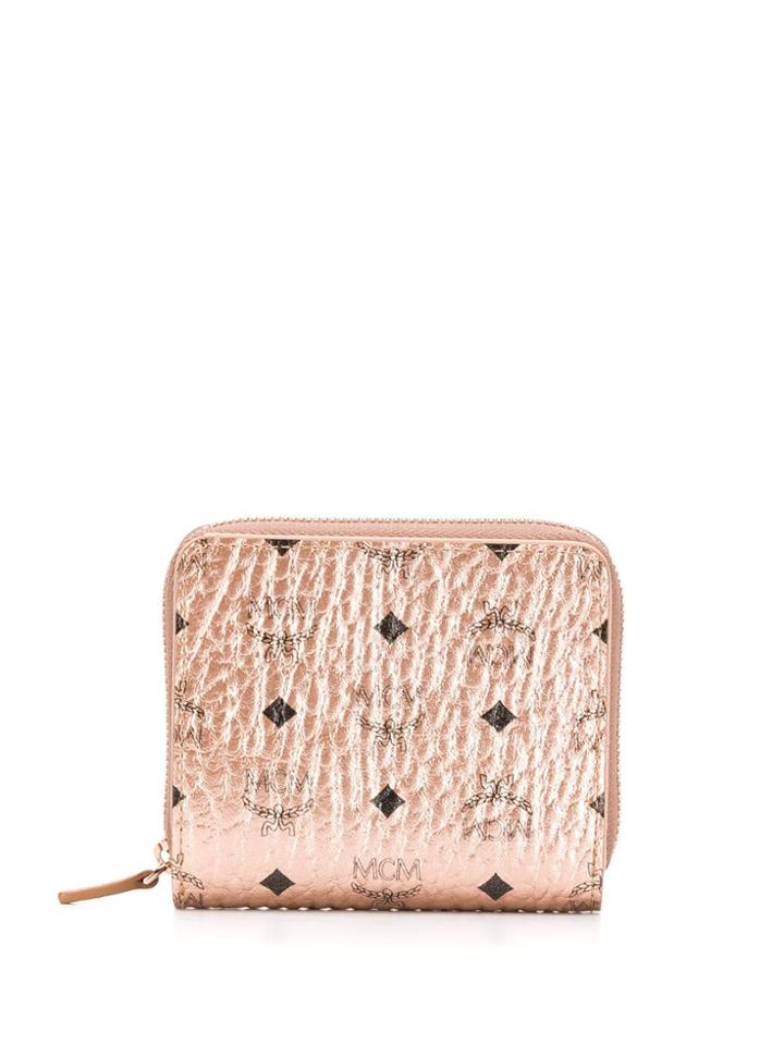Mcm Compact Logo Wallet - Gold