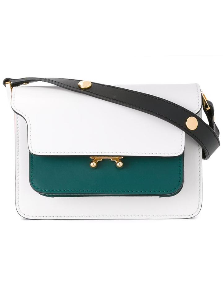 Marni Trunk Shoulder Bag, Women's, White, Calf Leather
