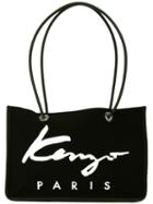 Kenzo - Kenzo Signature Tote - Women - Cotton/calf Leather/nylon - One Size, Black, Cotton/calf Leather/nylon