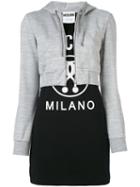 Moschino - Two Layer Hooded Dress - Women - Cotton/polyester/viscose/other Fibers - 40, Grey, Cotton/polyester/viscose/other Fibers