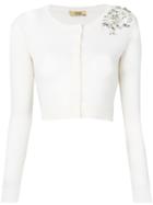 Liu Jo Cropped Cardigan With Embellishments - White