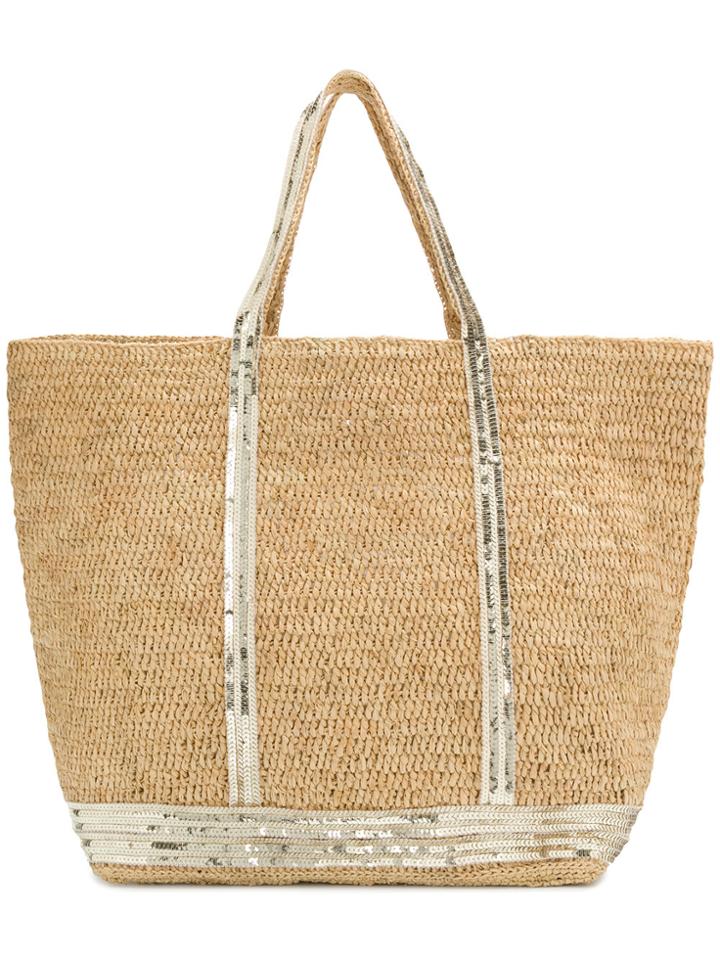Vanessa Bruno Sequin Trim Shopper Tote - Nude & Neutrals