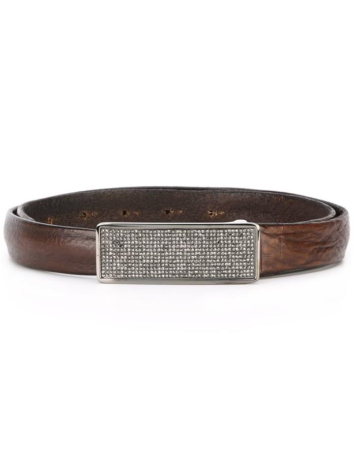 Eleventy Woven Buckle Belt, Women's, Size: 90, Brown, Leather