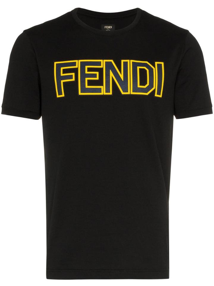 Fendi Text Logo Tee - Black