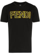 Fendi Text Logo Tee - Black