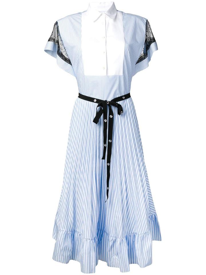 Red Valentino Striped Shirt Dress - White