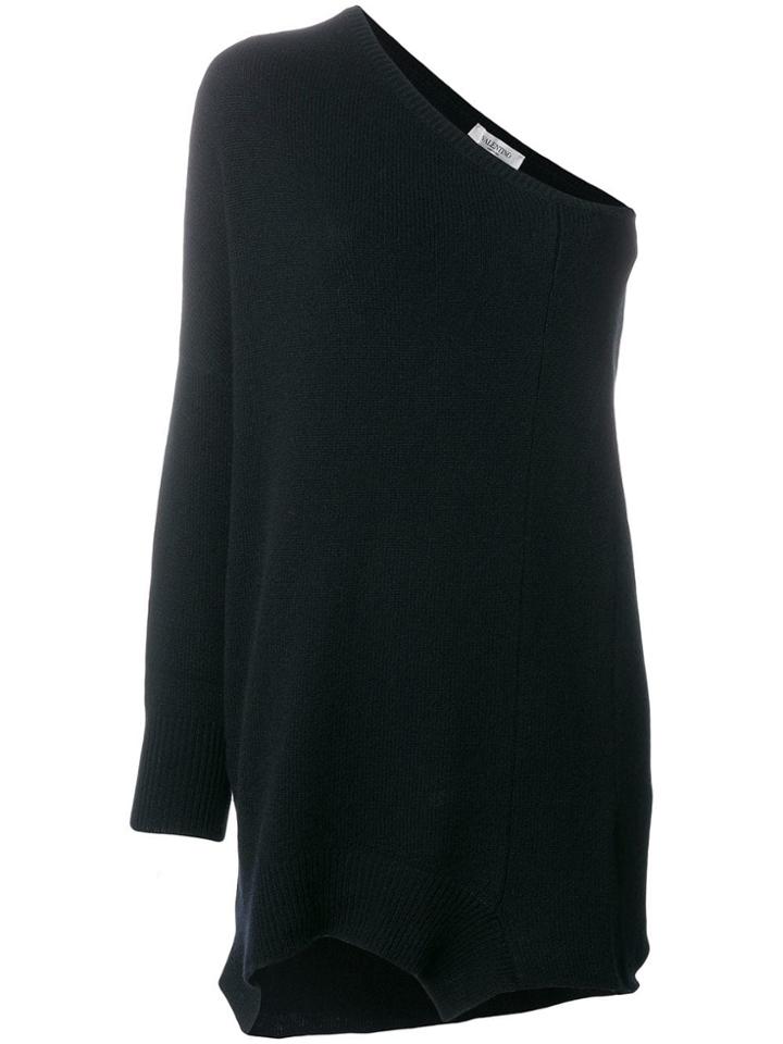 Valentino Cashmere One Shoulder Jumper - Black