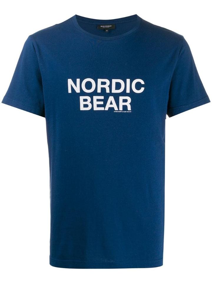 Ron Dorff Printed Slogan T-shirt - Blue