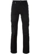 Marcelo Burlon County Of Milan Ripped Slim-fit Jeans, Men's, Size: 33, Black, Cotton/spandex/elastane/polyester