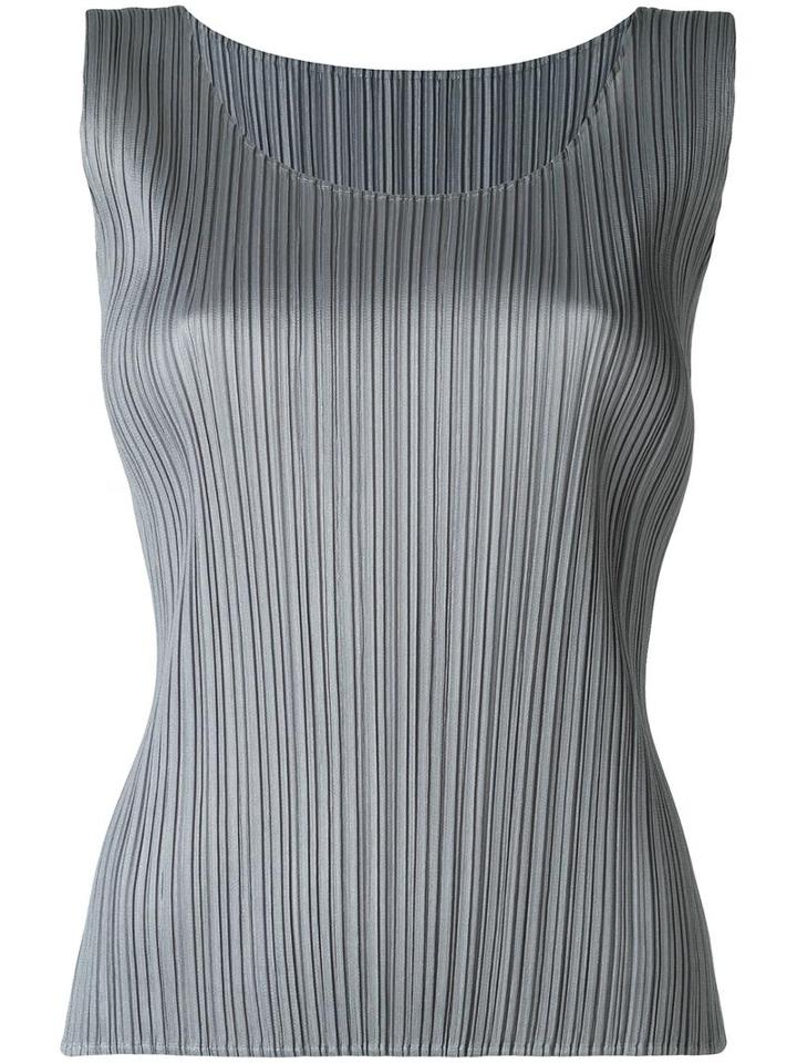 Pleats Please By Issey Miyake Pleated Tank, Women's, Size: 5, Grey, Polyester