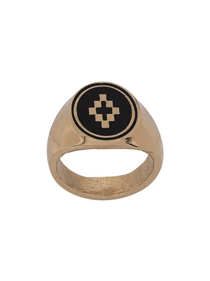 Marcelo Burlon County Of Milan Logo Plaque Ring - Gold