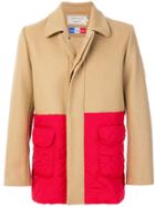 Maison Kitsuné Colour Block Coat - Nude & Neutrals