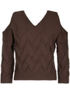 Aula Cold Shoulder Jumper - Brown