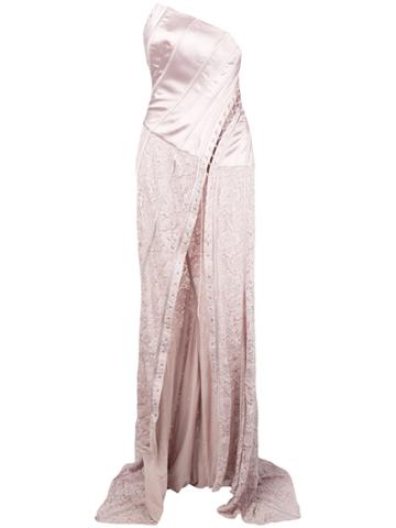 John Galliano Vintage Corset Lace Gown - Pink & Purple