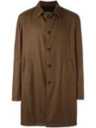 Lardini Rvr Buttoned Raincoat, Men's, Size: 52, Brown, Nylon/wool