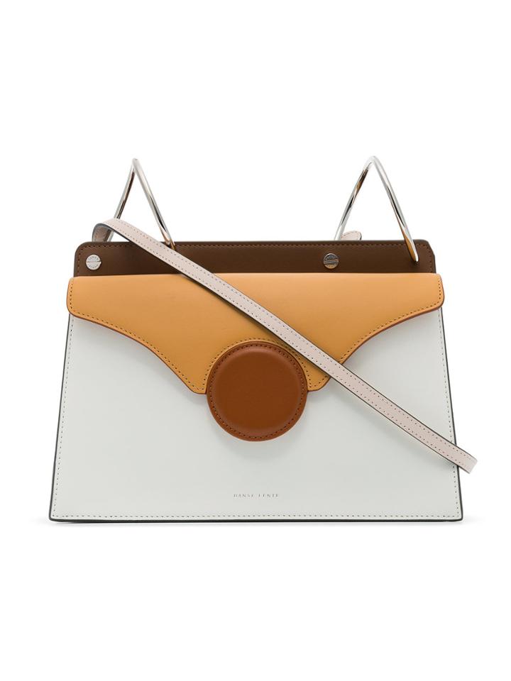 Danse Lente White And Brown Phoebe Leather Cross-body Bag