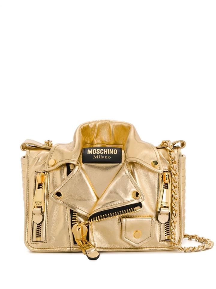 Moschino Metallic Jacket-style Shoulder Bag - Gold