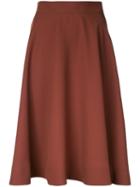 Estnation - Pleated Skirt - Women - Polyester - 36, Red, Polyester
