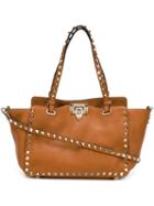 Valentino Garavani 'rockstud' Trapeze Tote, Women's, Brown