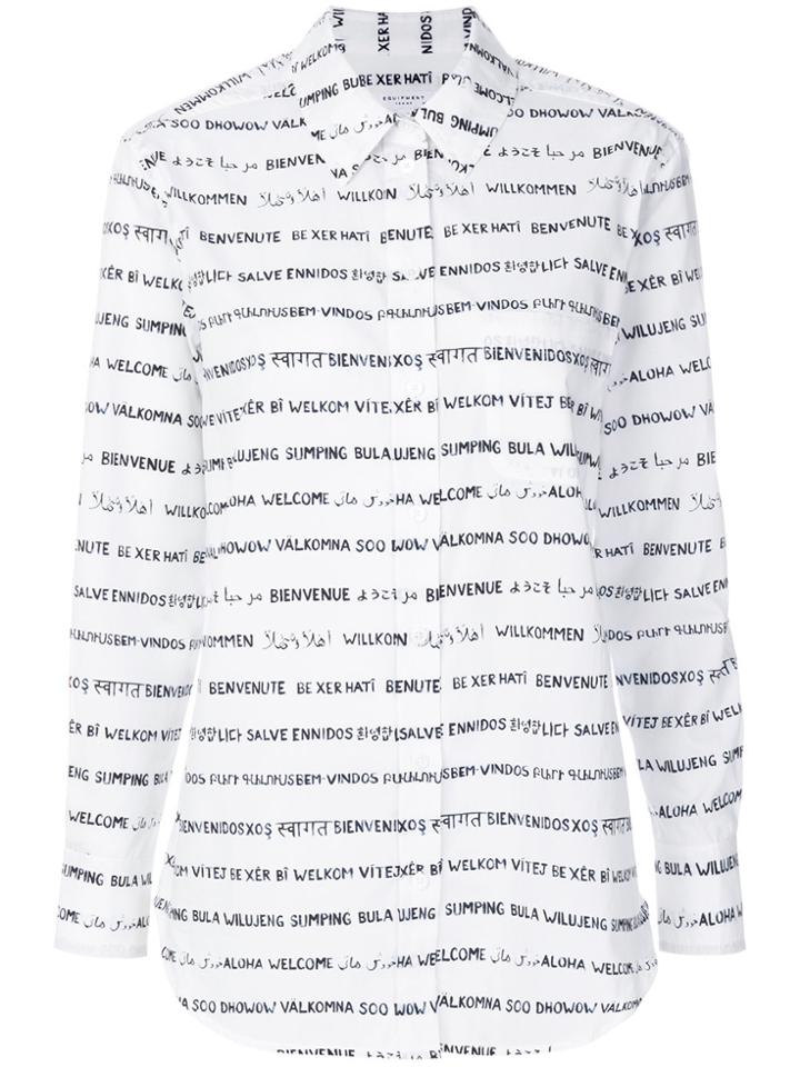 Equipment Word Print Shirt - White