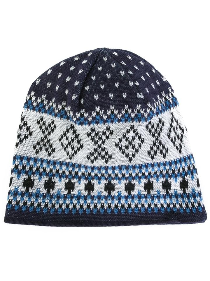 Ganryu Comme Des Garcons Fair Isle Hat - Blue
