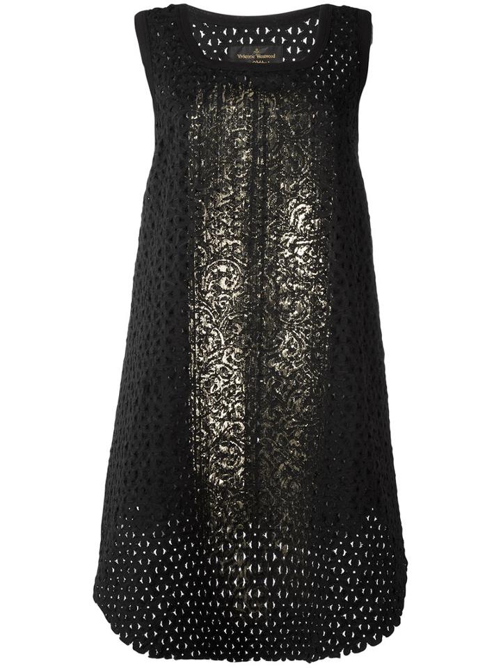 Vivienne Westwood Anglomania Net Layered Sleeveless Dress, Women's, Size: Large, Black, Cotton/polyester/other Fibers/acrylic
