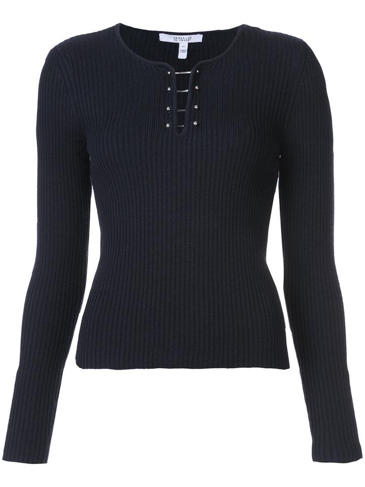 Derek Lam 10 Crosby - Fitted Knitted Top - Women - Wool - Xs, Blue, Wool