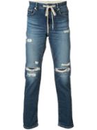 Attachment Distressed Slim-fit Jeans, Men's, Size: 3, Blue, Cotton/polyurethane