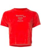 Gcds Velvet Short T-shirt - Red