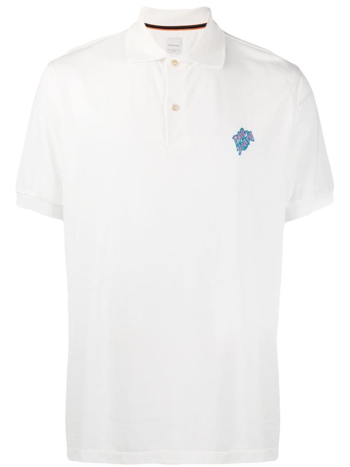 Paul Smith Logo Embroidered Polo Shirt - White