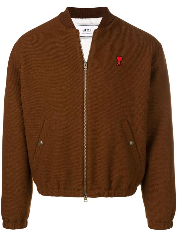 Ami Paris Ami De Caur Bomber Jacket - Brown