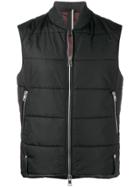 Low Brand Quilted Zipped Jacket - Black