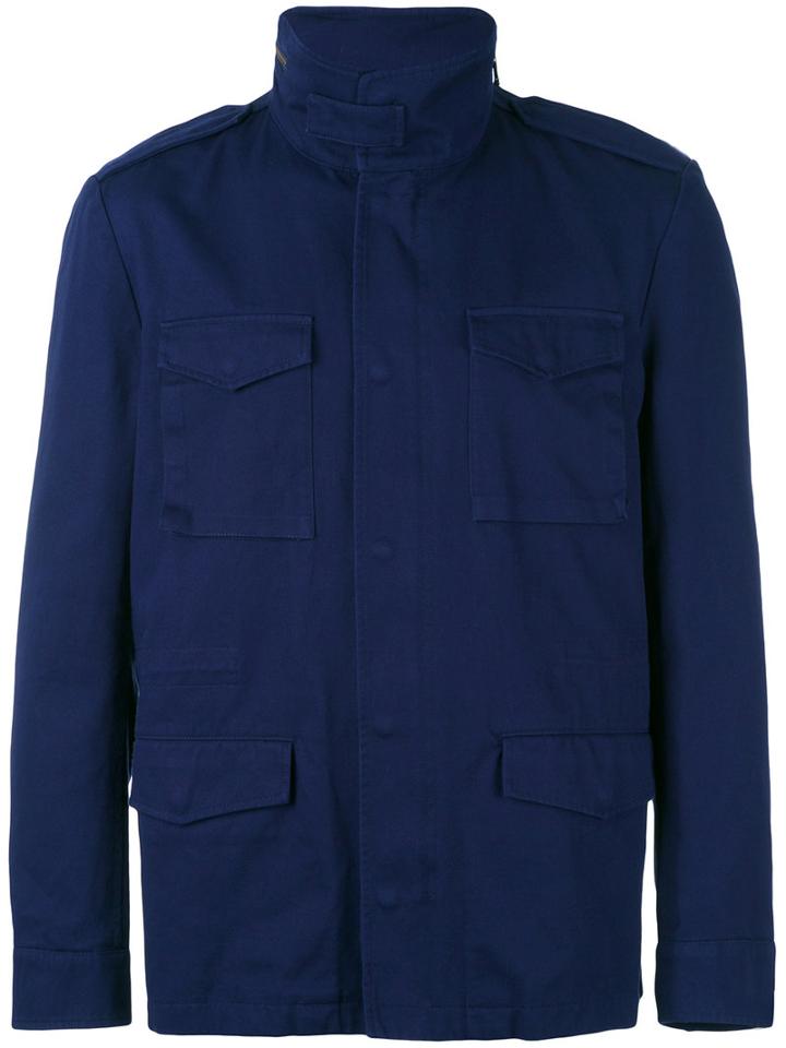 Mp Massimo Piombo - Washed Field Jacket - Men - Cotton/viscose - 50, Blue, Cotton/viscose