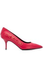Love Moschino Studded Logo Pumps - Red