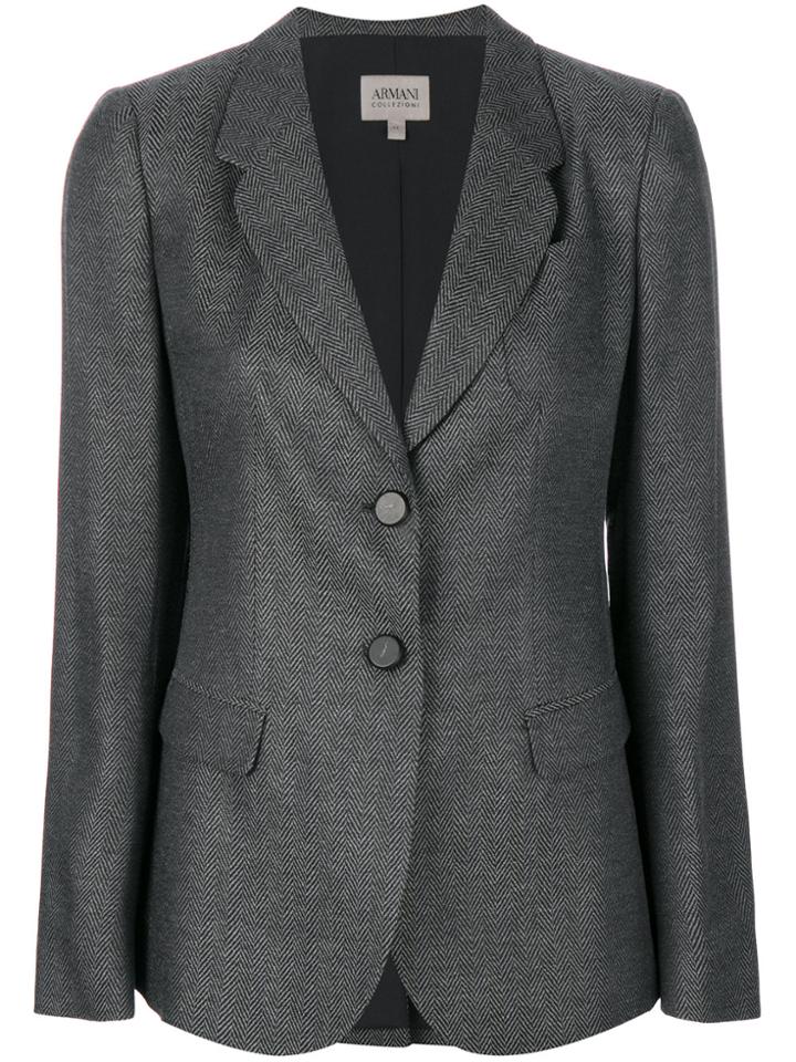 Armani Collezioni Single Breasted Blazer - Grey