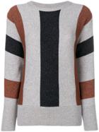 Peserico Contrast Stripe Sweater - Grey