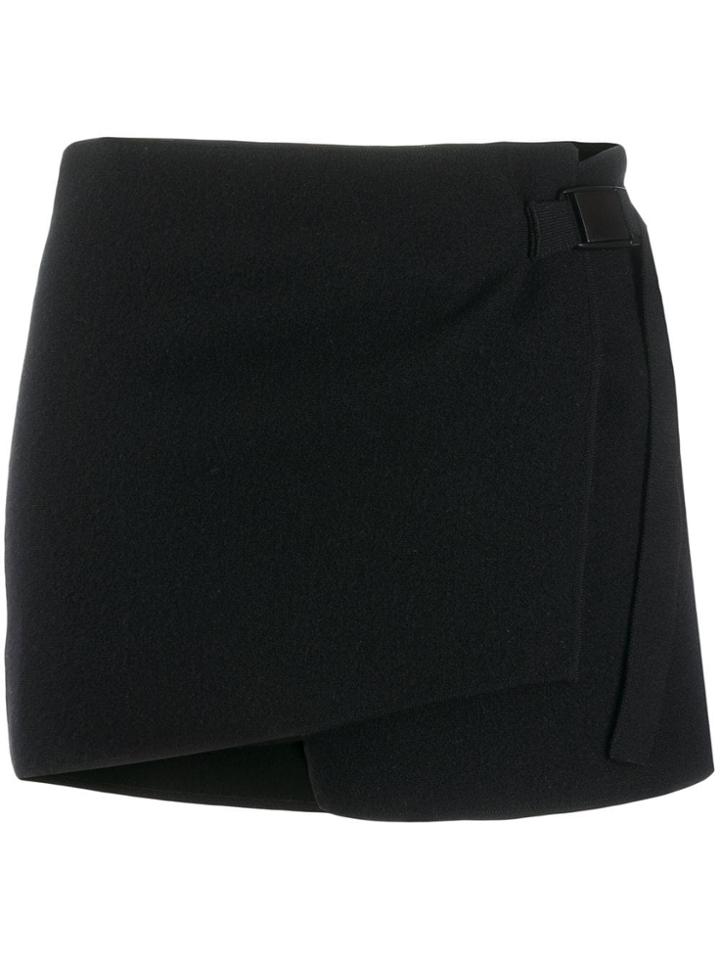 Falke Wrap Front Mini Skirt - Black