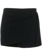 Falke Wrap Front Mini Skirt - Black