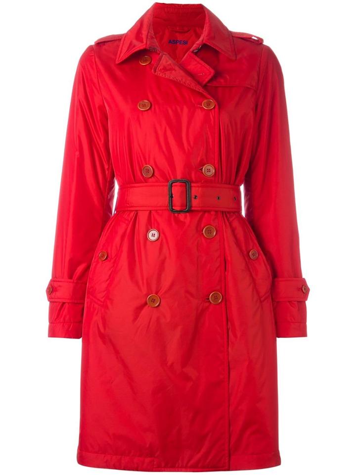 Aspesi Double-breasted Belted Trenchcoat - Red