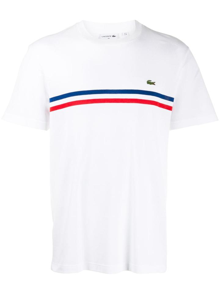 Lacoste Stripe Trim T-shirt - White