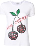 Natasha Zinko 'mon Cherry' T-shirt, Women's, Size: Small, White, Cotton/spandex/elastane