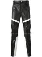 Les Hommes Urban Ribbed Zipped Detailing Trousers, Men's, Size: 48, Black, Cotton/lamb Skin/polyester/viscose