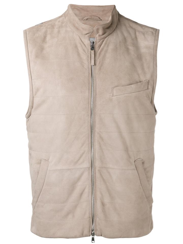 Eleventy Lightweight Gilet With Pockets - Nude & Neutrals