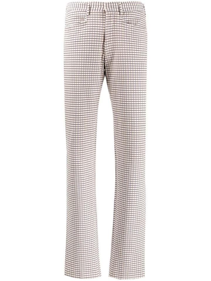 Prada Vintage 1990's Checked Trousers - Neutrals