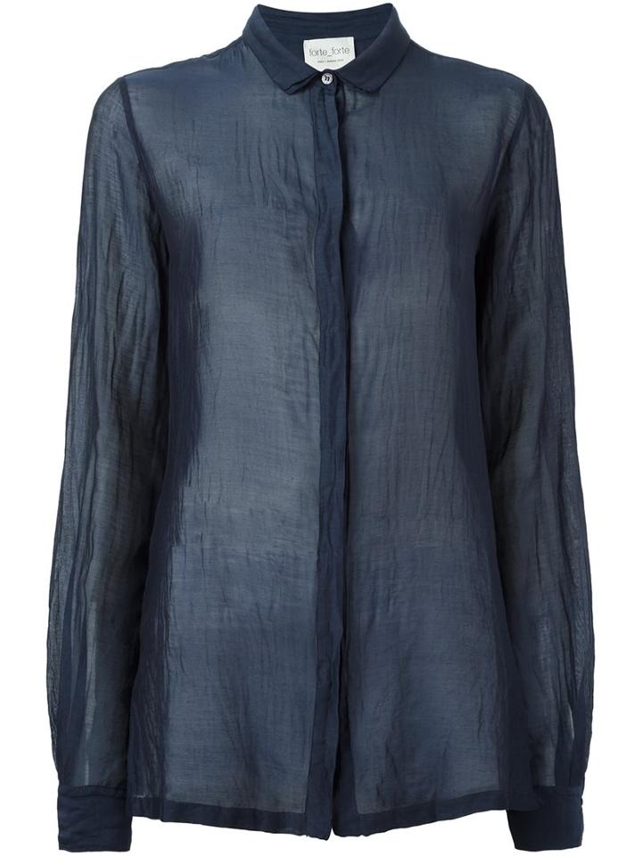 Forte Forte Concealed Fastening Shirt, Women's, Size: Iv, Blue, Silk/cotton